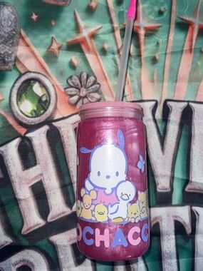 Pochacco Pink Character Snow Globe Tumbler